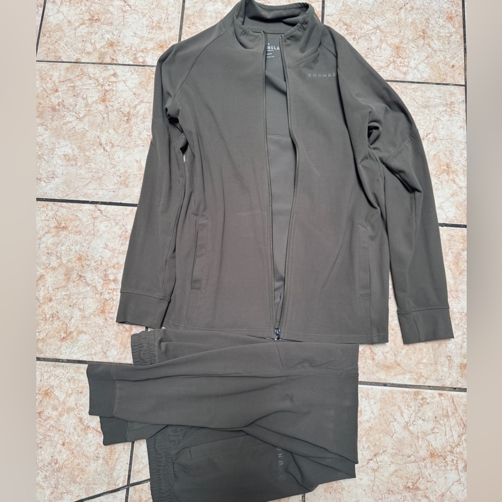 YoungLA Men's Sport Coat and Pants Set - Dark Gray